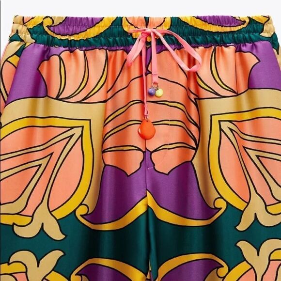 ZARA PRINTED PAJAMA-STYLE PANTS - Picture 16 of 16